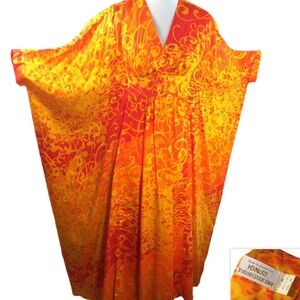 Vintage Orange and Yellow caftan (M)